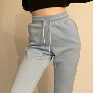 Baby Blue XS High Waisted Sweatpants/Joggers with Stripe Detail